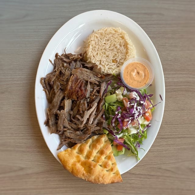 Lamb & Beef Doner Plate.